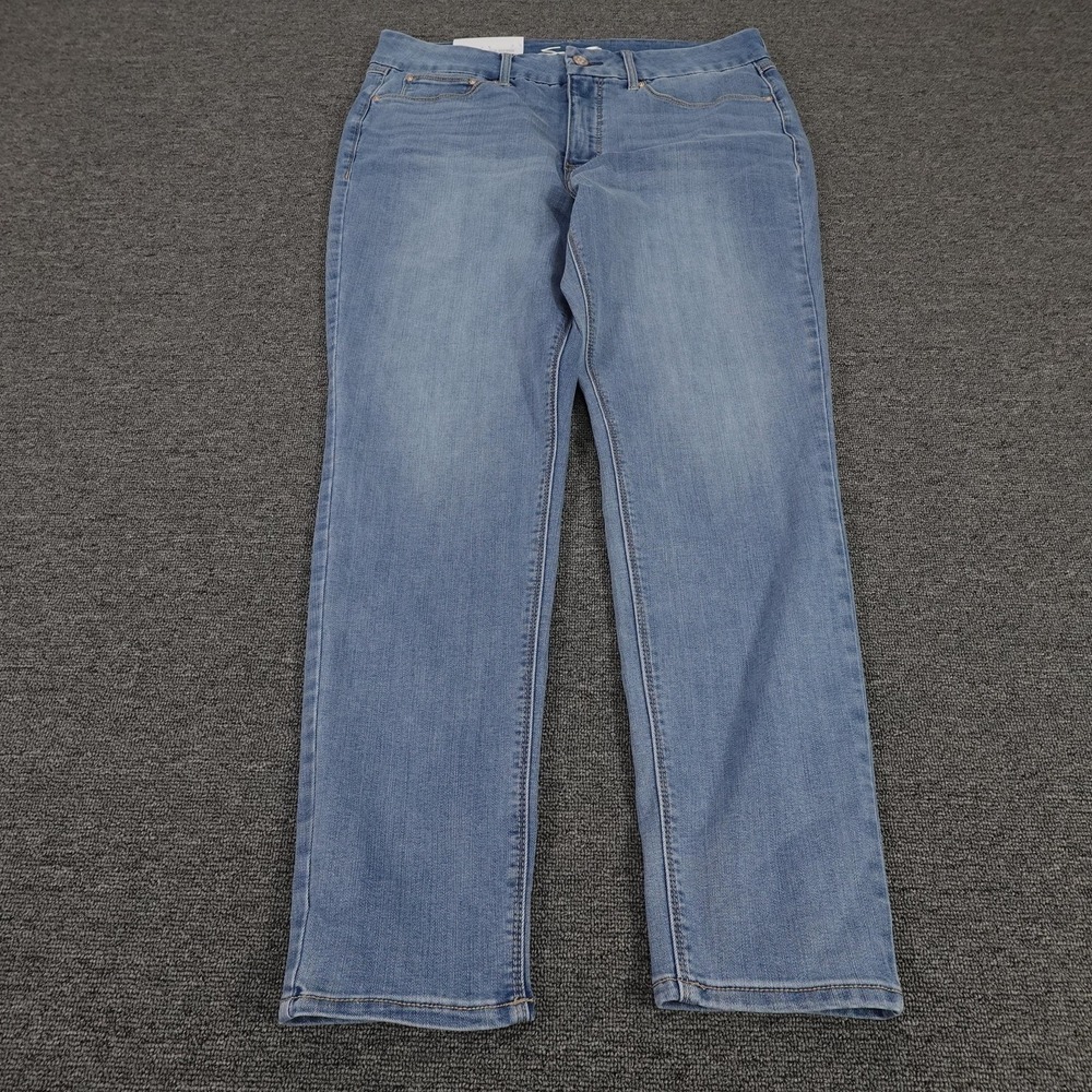 Seven7 Jeans Womens 14 Blue Light Wash Tummyless Skinny High Rise Stretch Denim